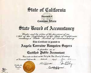 State Board of Accountancy Certificate