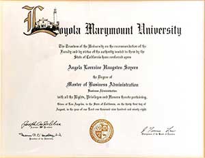 Loyola Marymount University Diploma